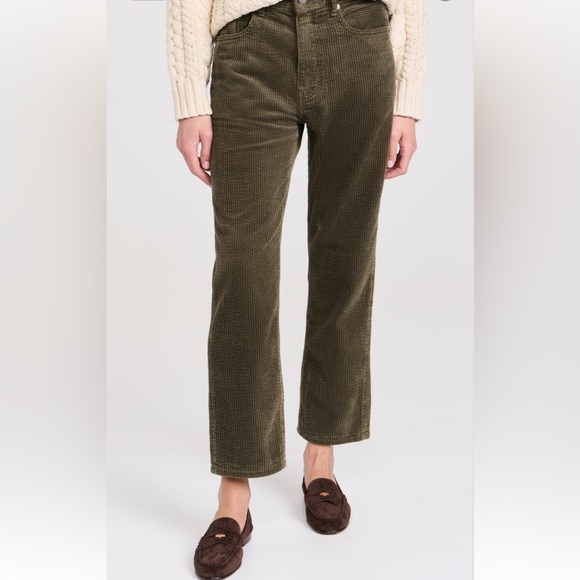 Denimist Lucy Boyfriend Corduroy Pants in Dark Green - sz 26 - Picture 1 of 5
